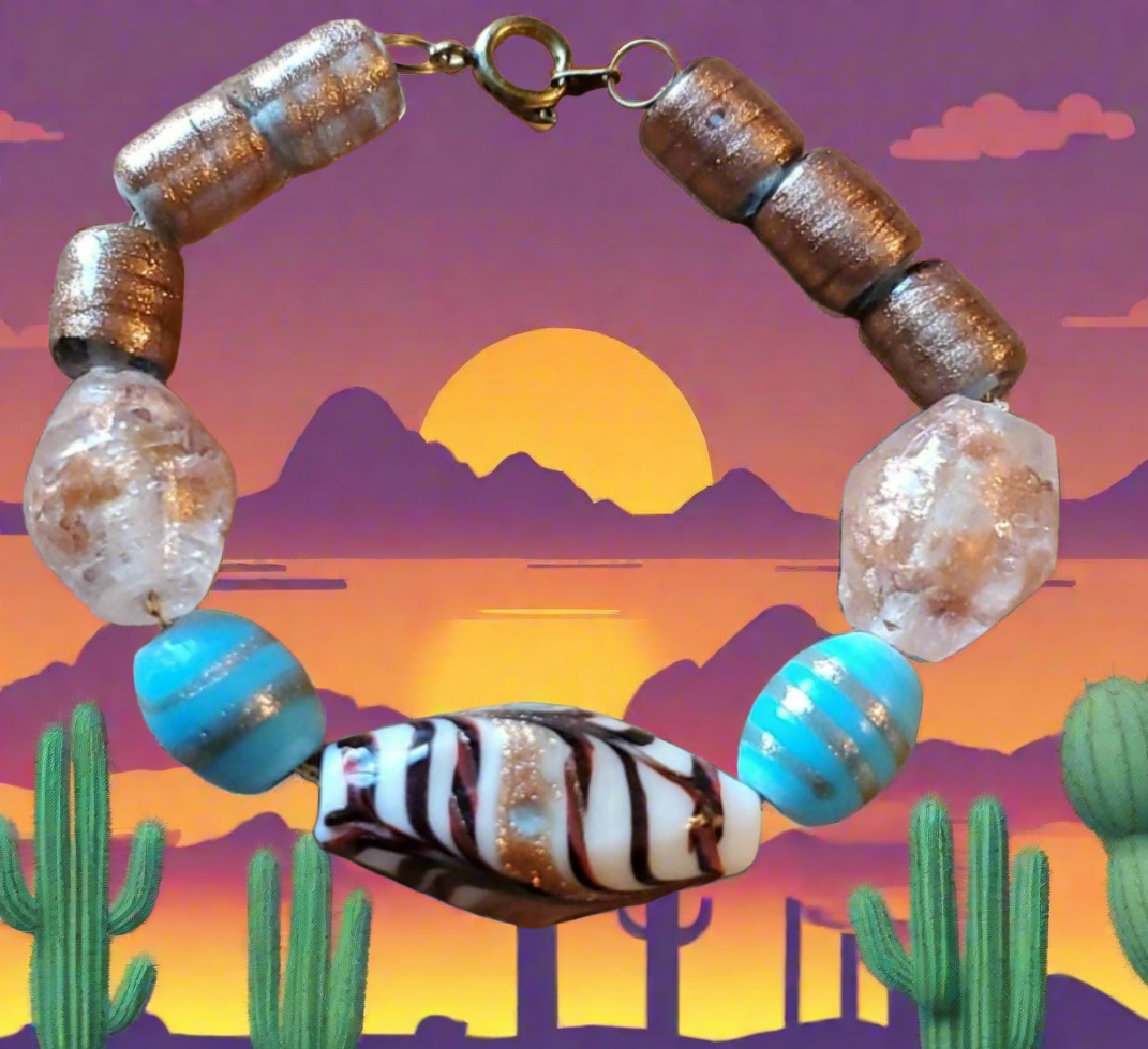 Vintage Chunky Glass Bead Mix Bracelet