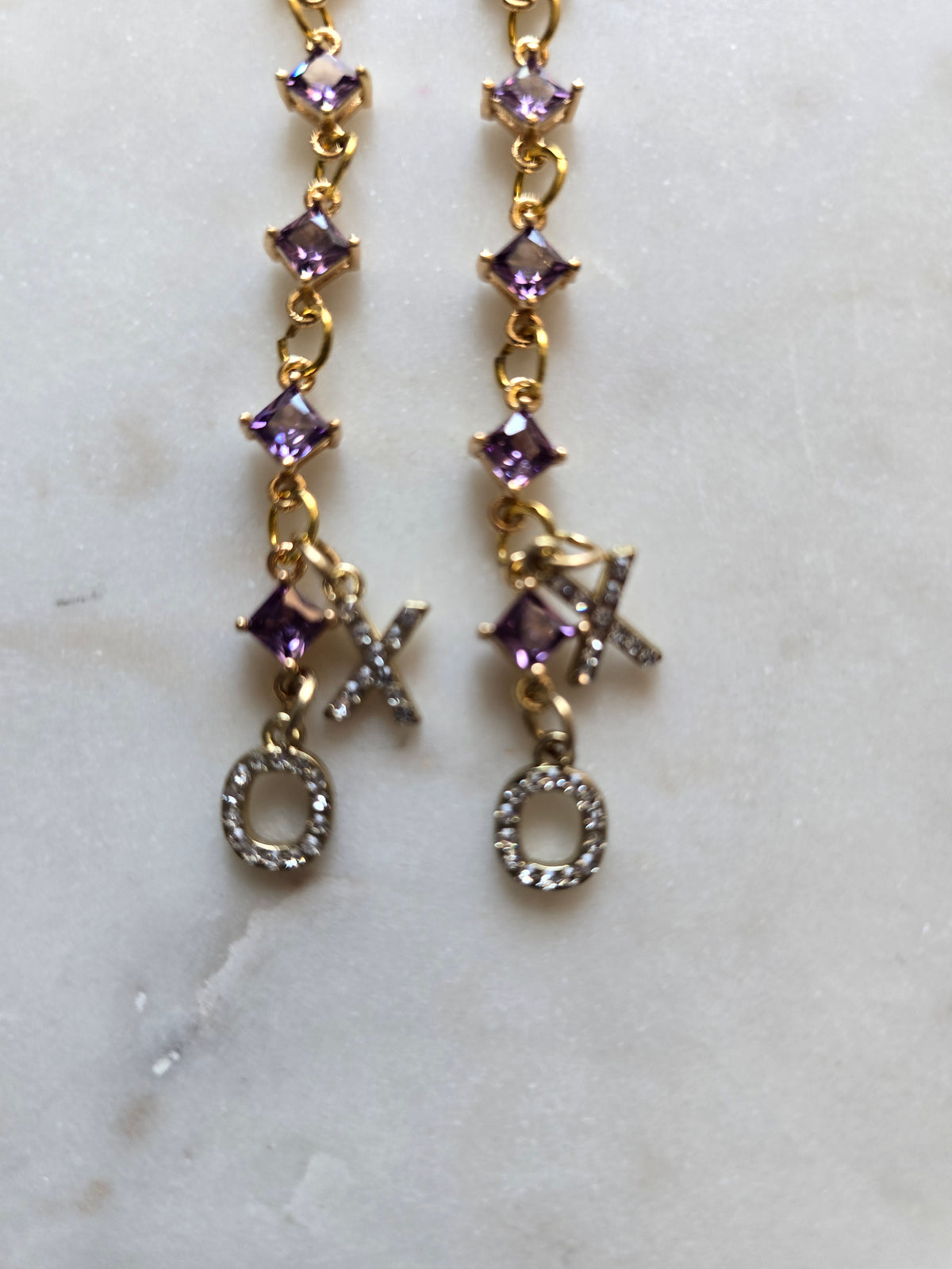 XOXO PURPLE EARRINGS