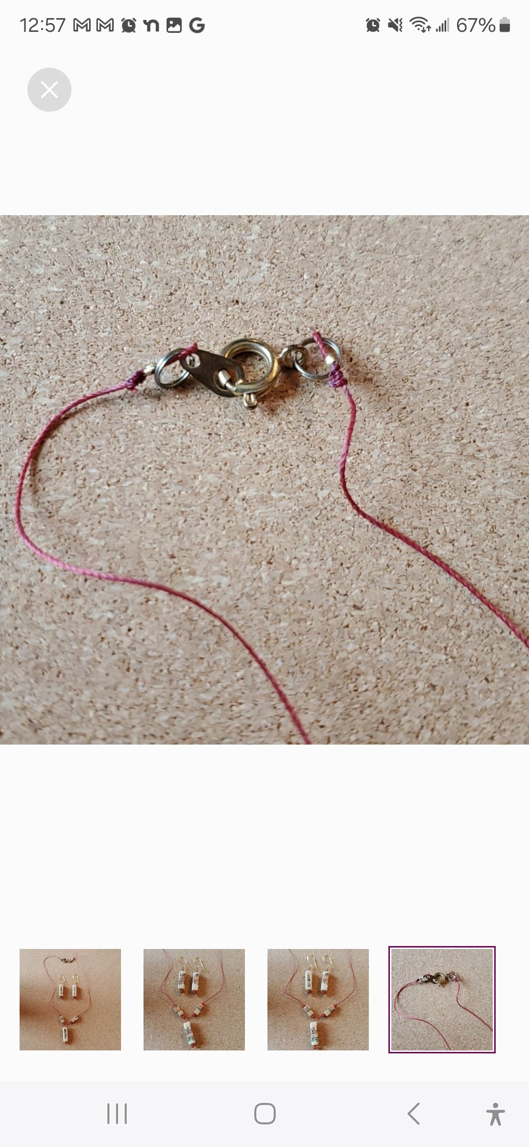 Porcelain Necklace and Earring Set