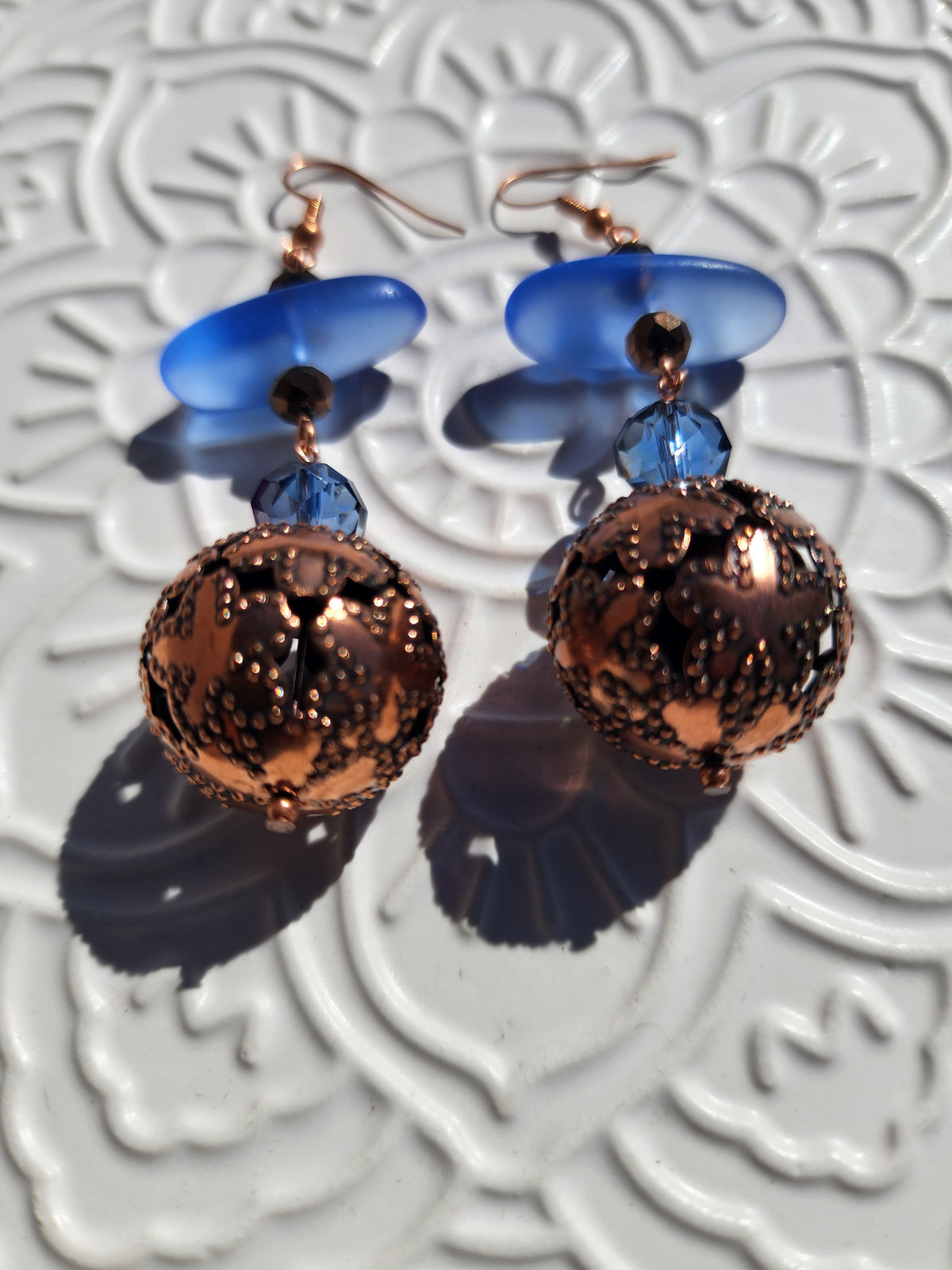 Copper Blue Earrings