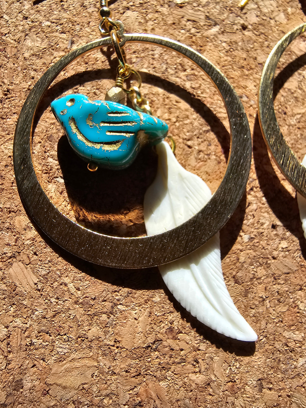 Blue Desert Bird Earrings