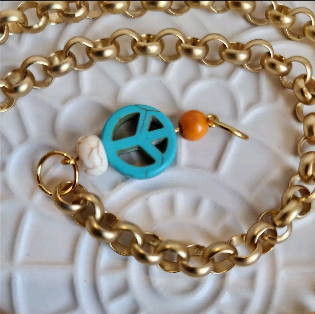 Orange Peace Necklace