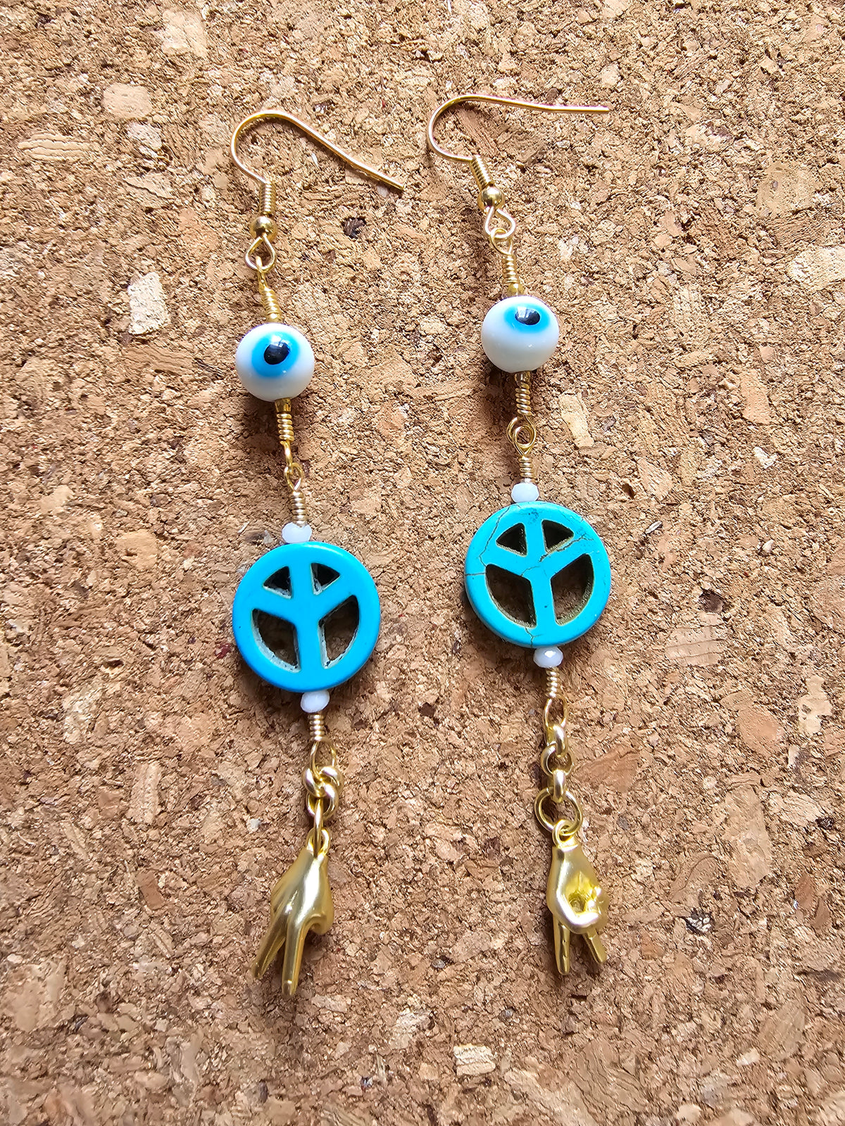 Double Peace Dangle Earrings