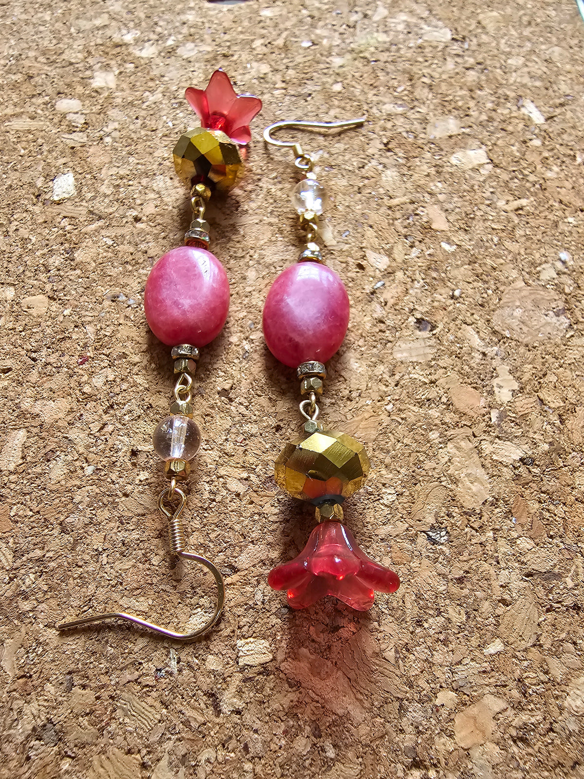 Pink Wind Flower Earrings