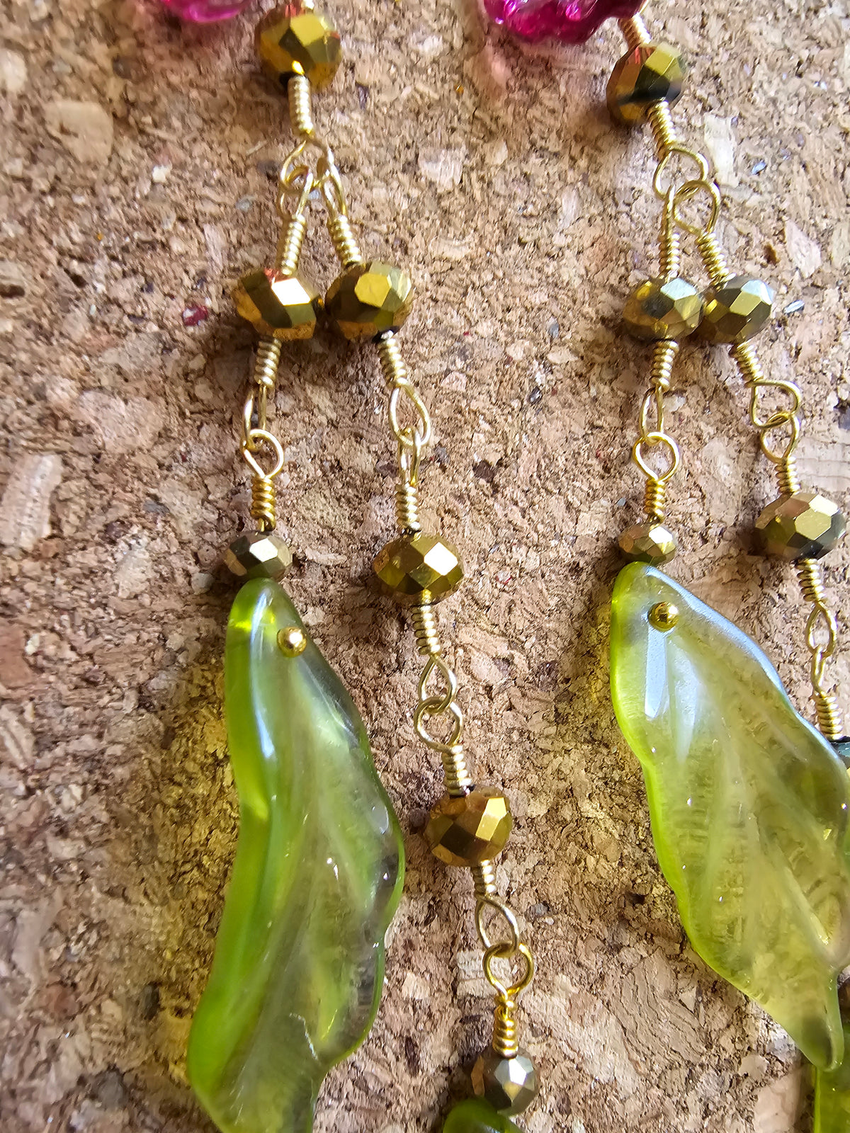 Purple Wild Desert Flower 7" Dangle Earrings