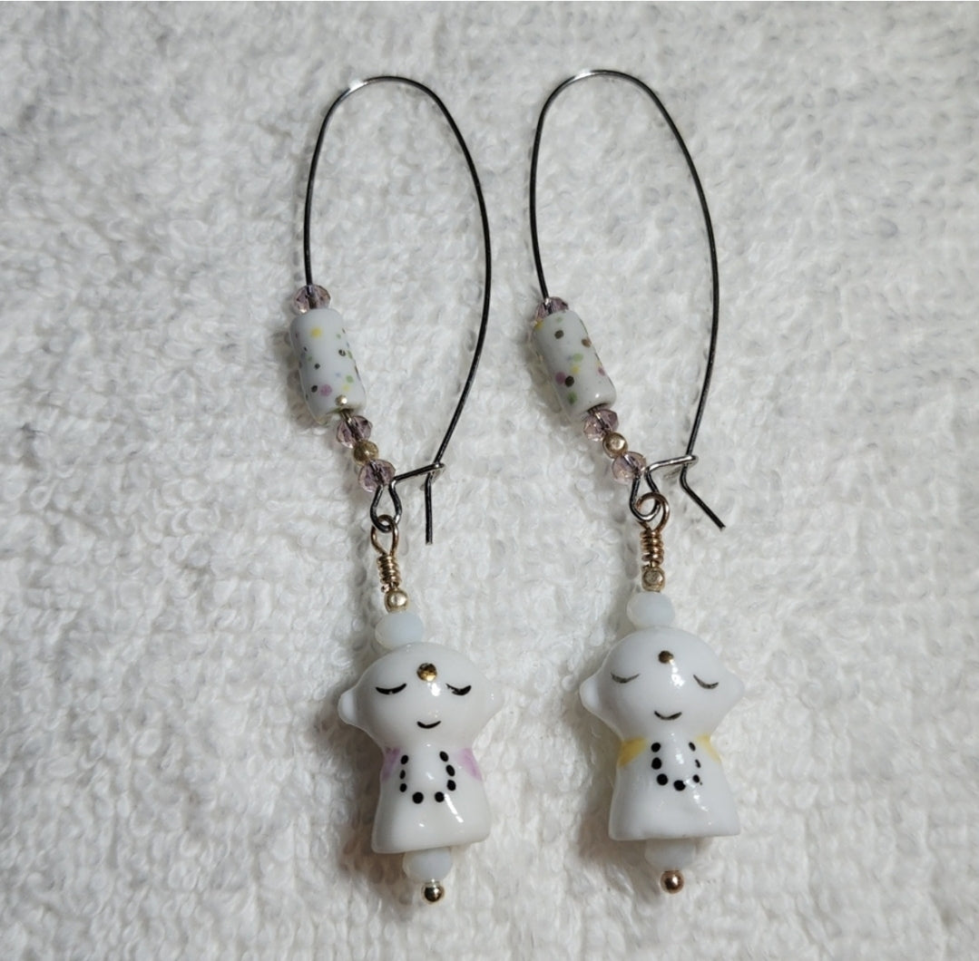 Mr. And Mrs. Porcelain Earrings
