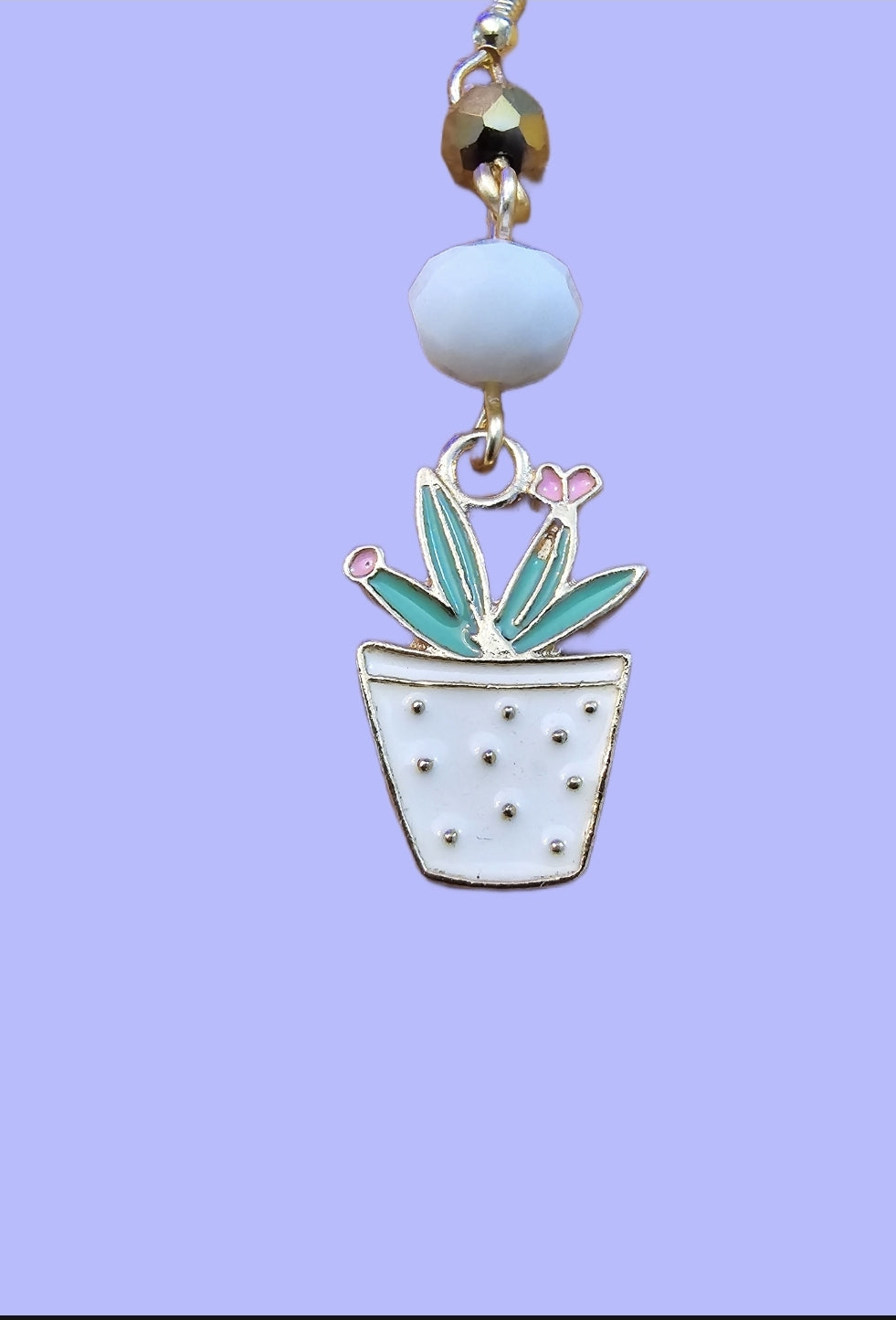 Enameled Desert Catcus Earrings