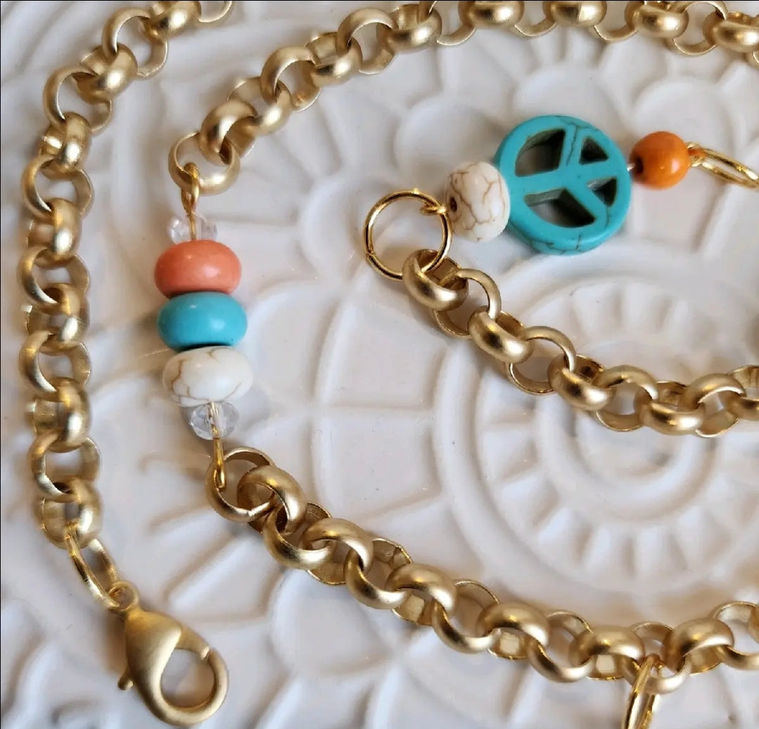 Orange Peace Necklace