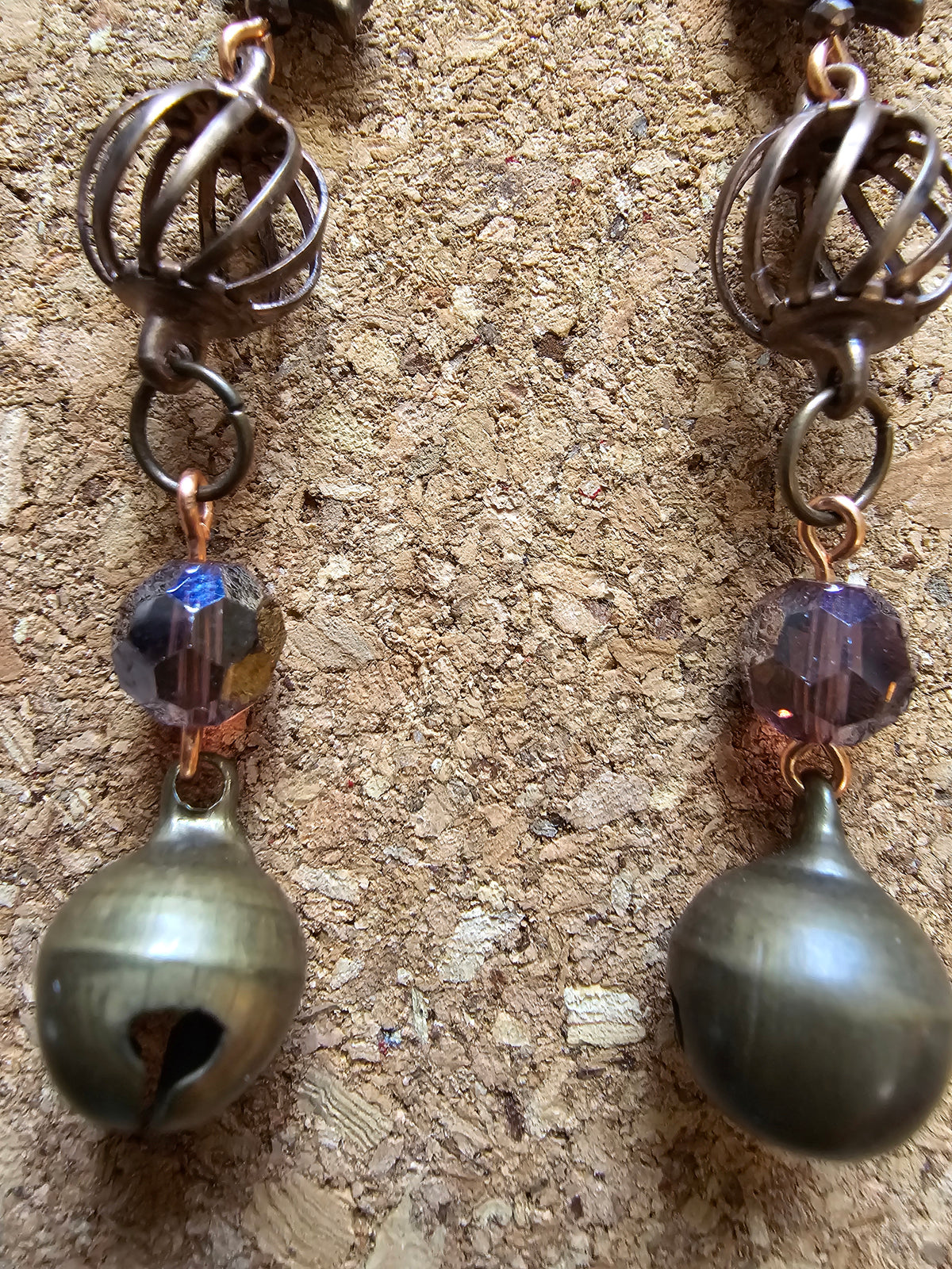 Copper Bird Cage Free Dangel Earrings