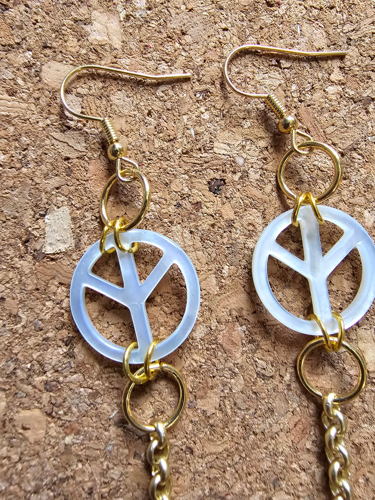 Double Peace Dangle Earrings