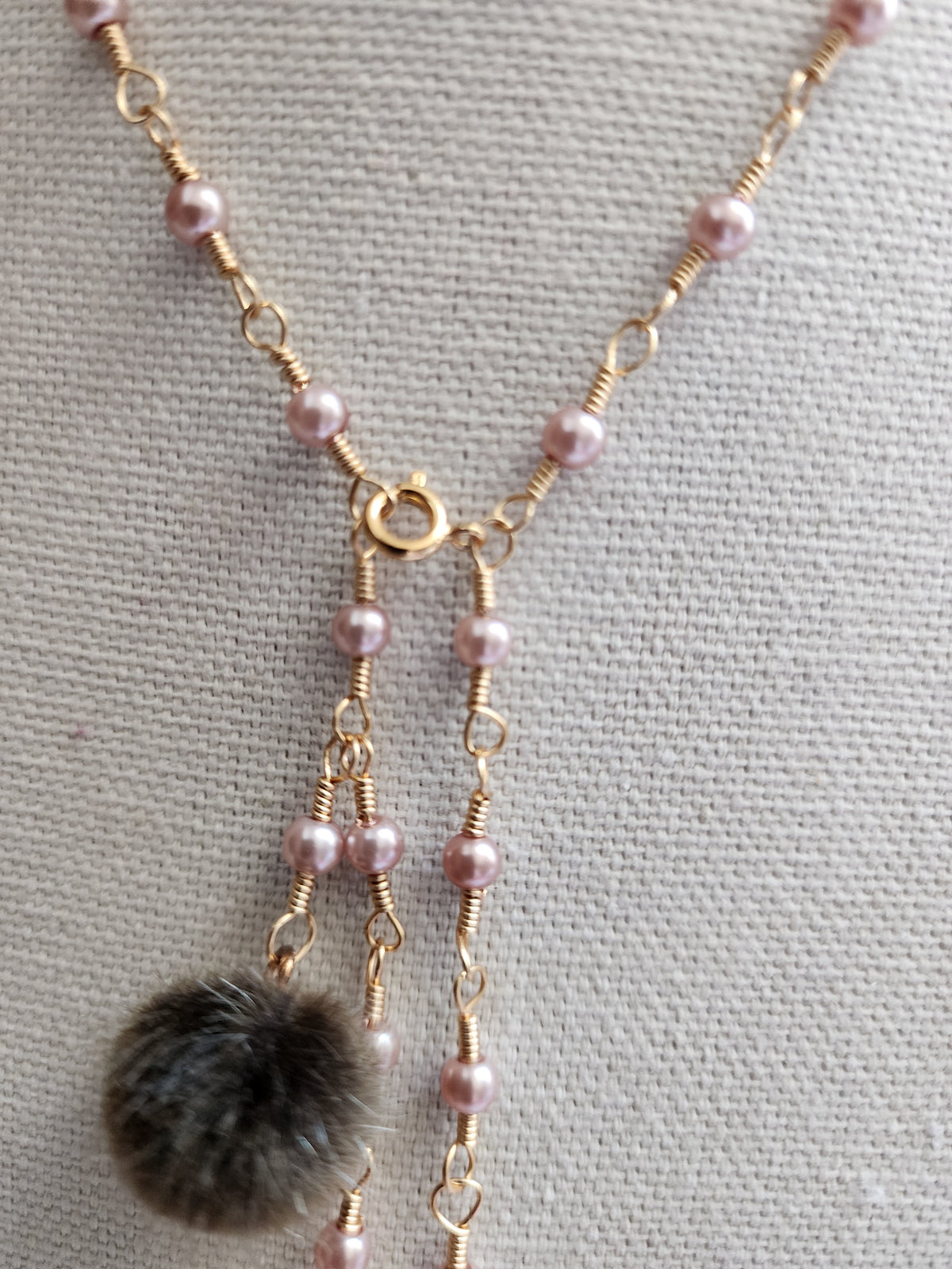Puff Balls And Pearls Necklace