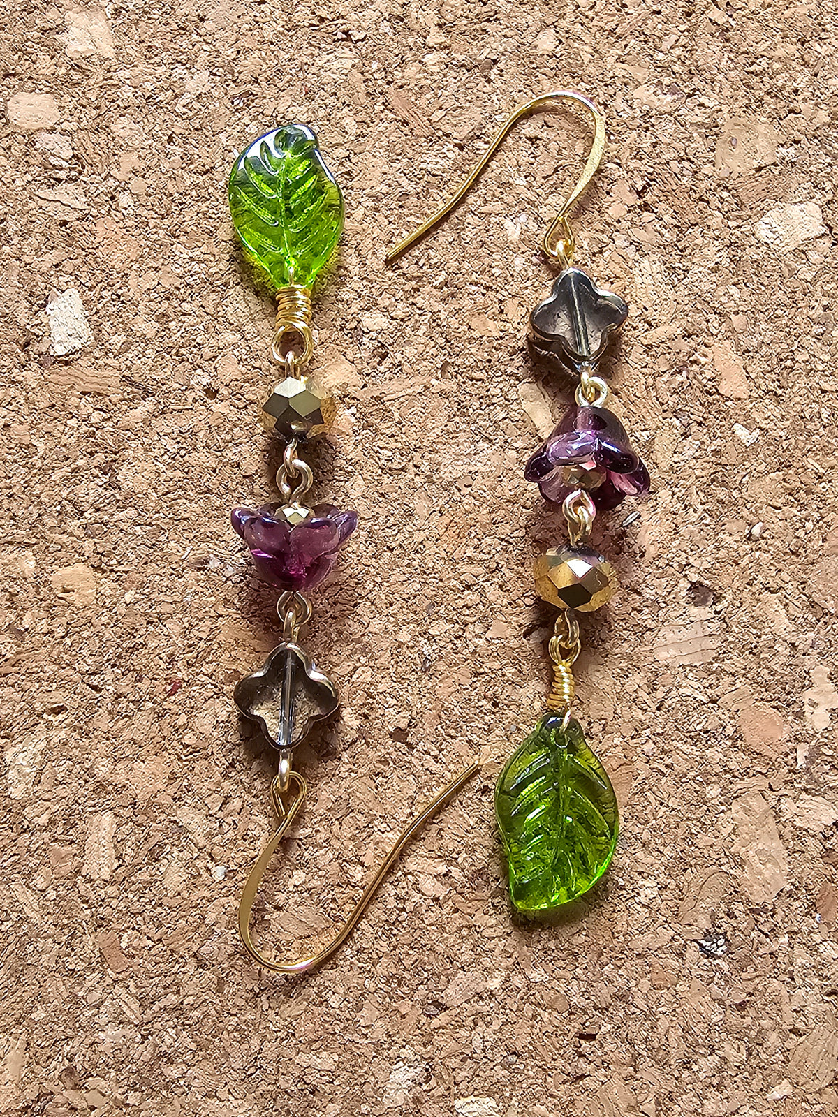 Purple Rain Flower Earrings