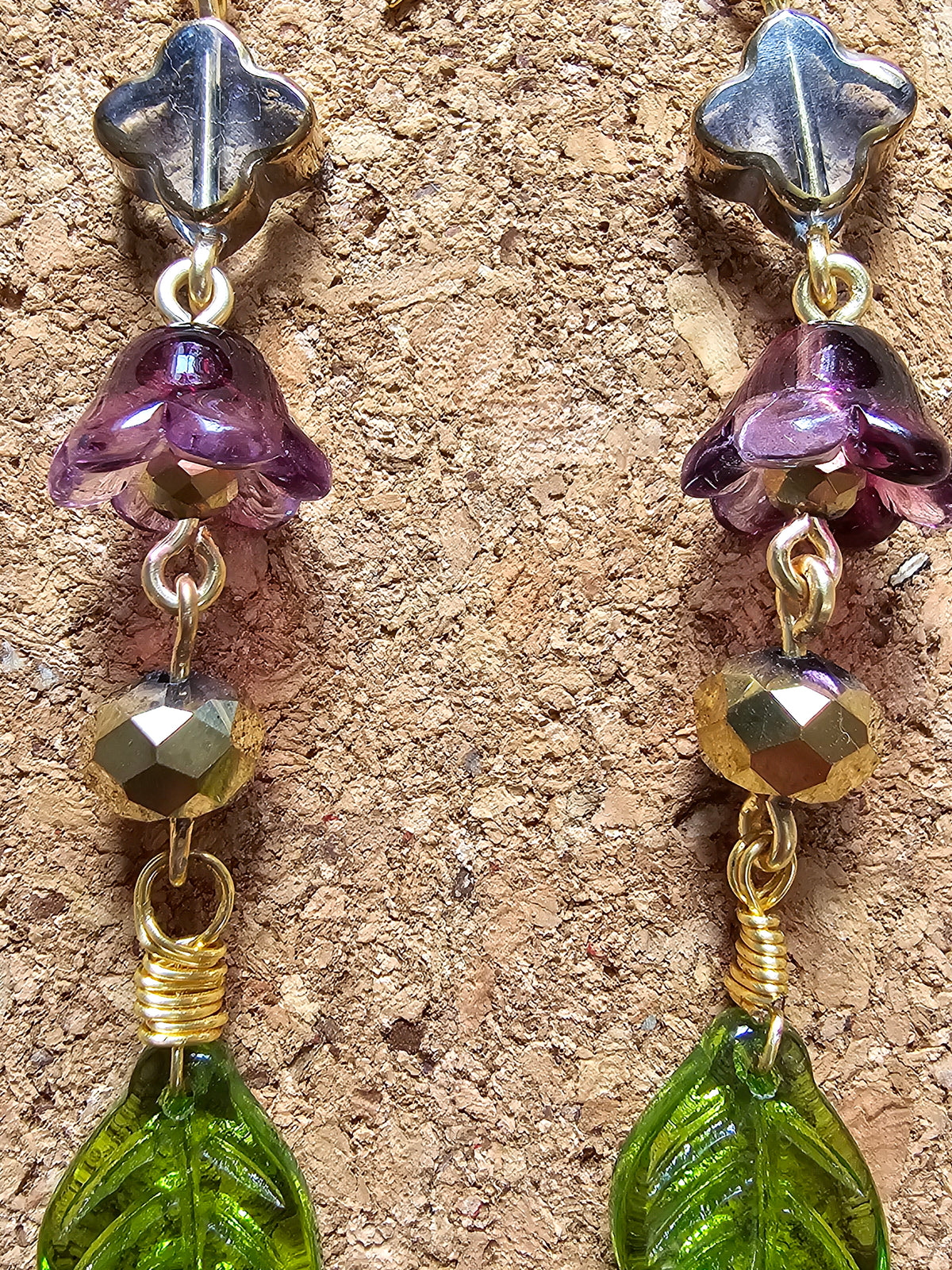 Purple Rain Flower Earrings