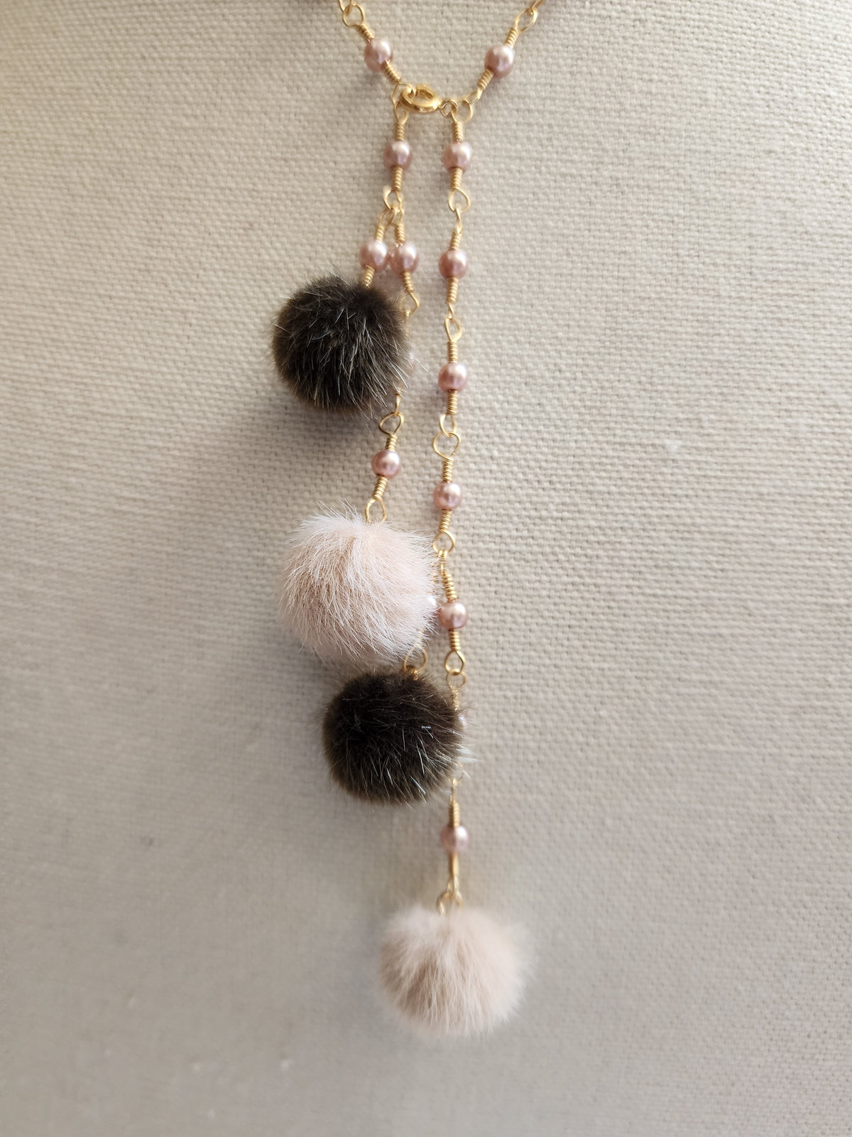 Puff Balls And Pearls Necklace
