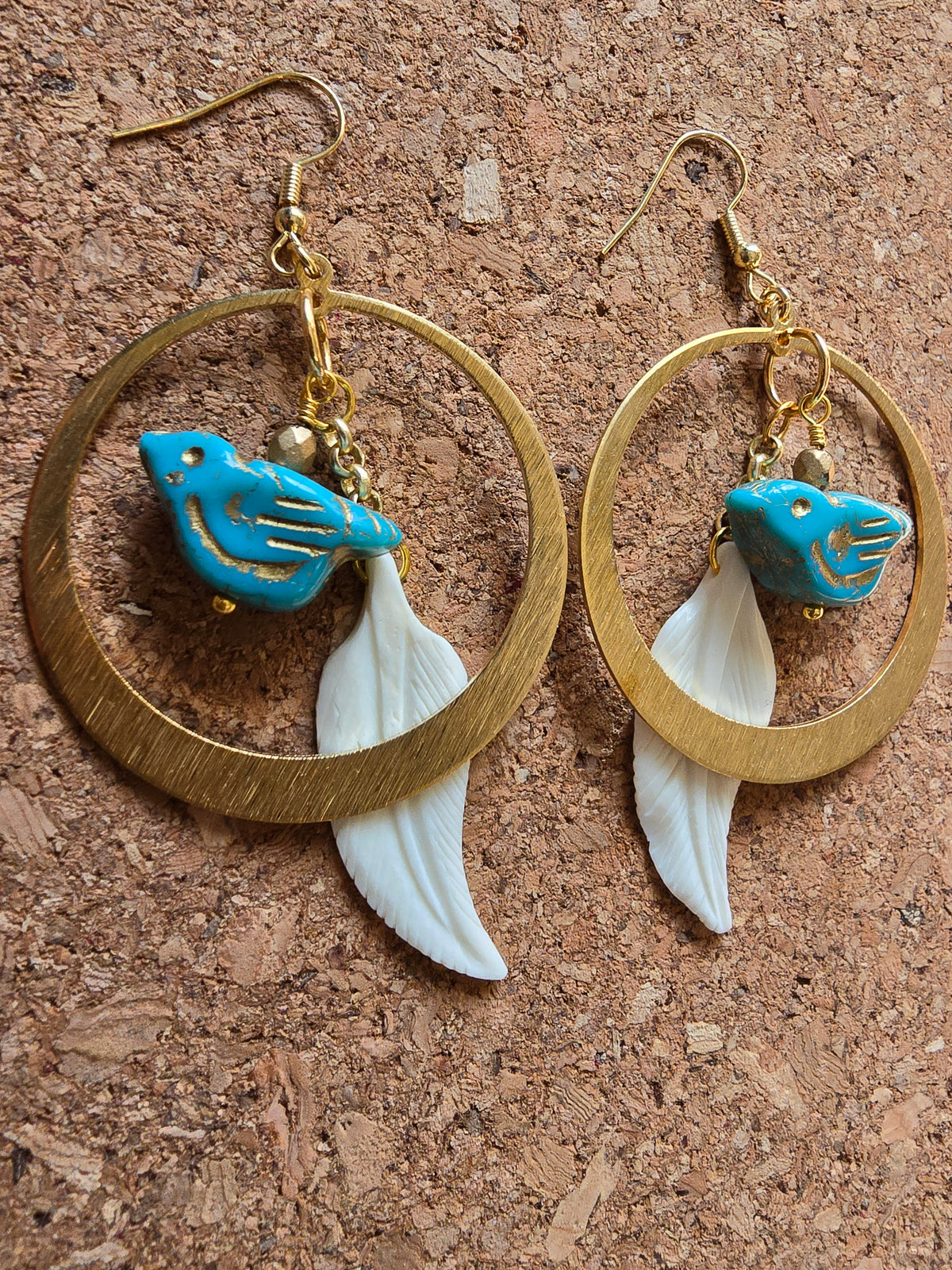 Blue Desert Bird Earrings