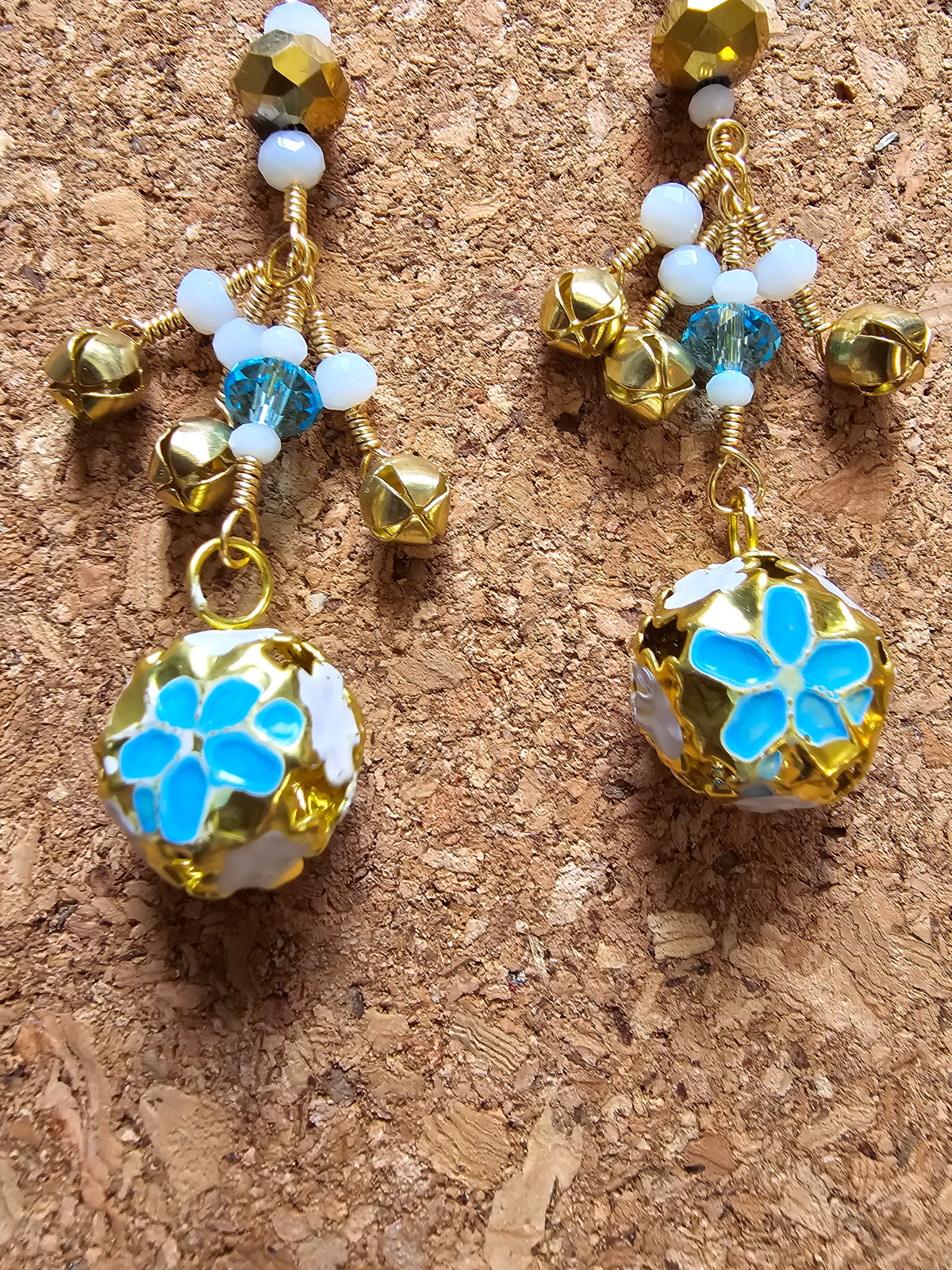 Jingle light Blue Flower Earrings