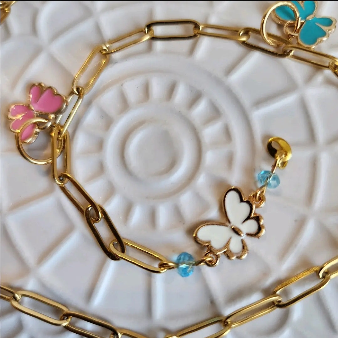 Pink Butterfly Necklace