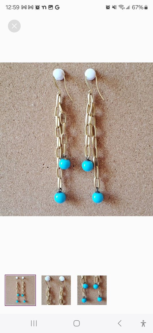 Chain and Ball Earrings
