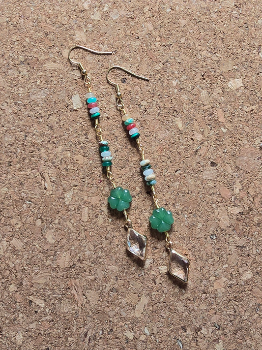 Desert Stones Long Dangel Earrings