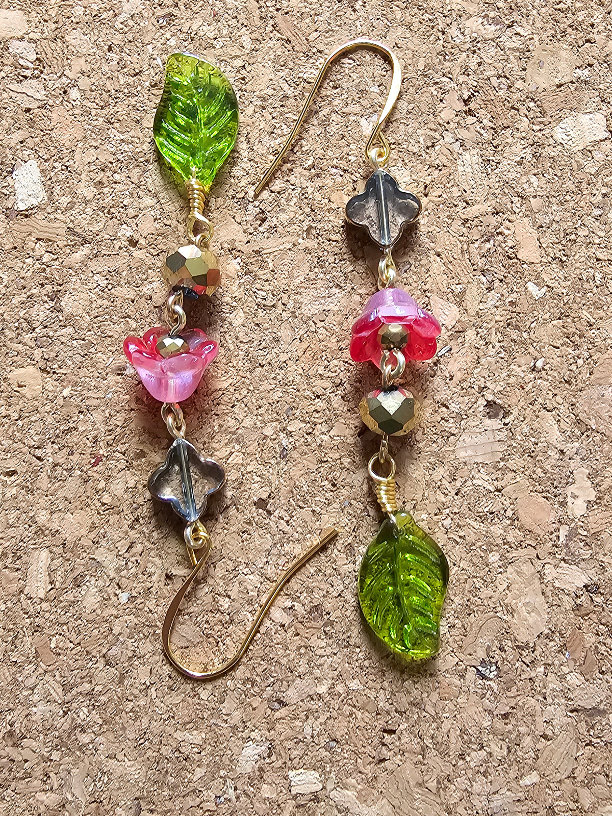 Pink Rain Flower Earrings