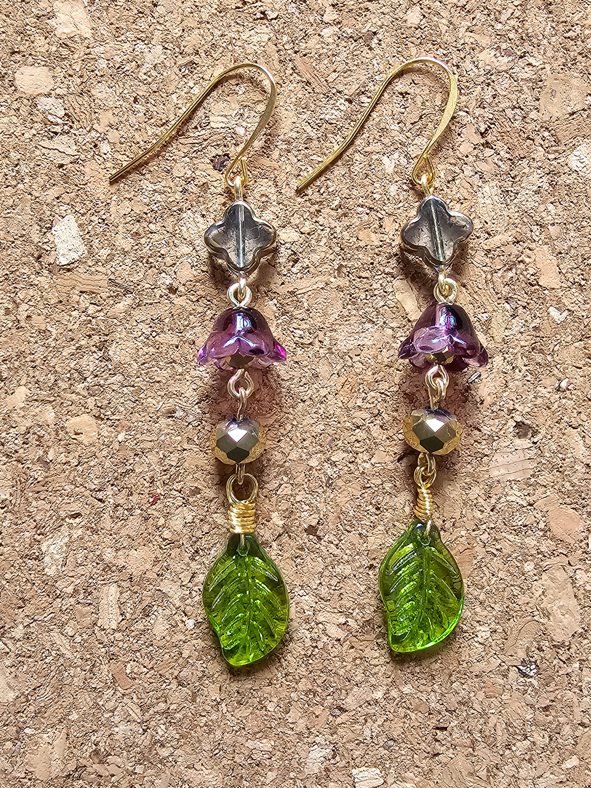 Purple Rain Flower Earrings