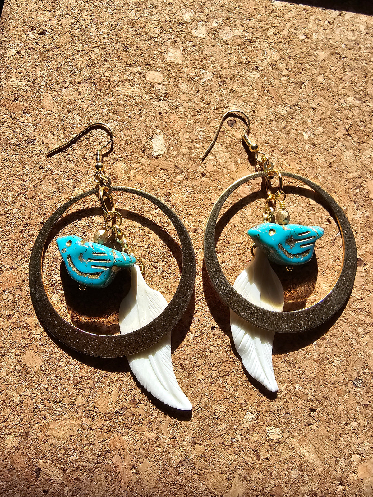 Blue Desert Bird Earrings