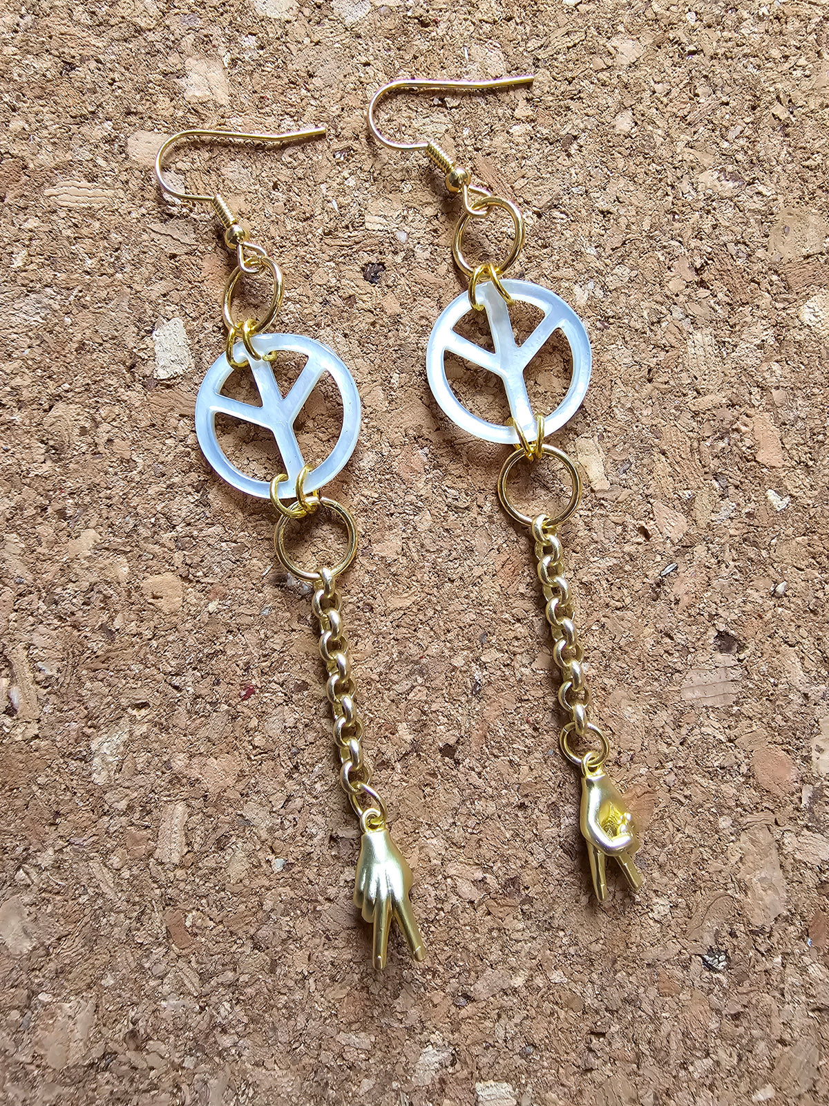 Double Peace Dangle Earrings