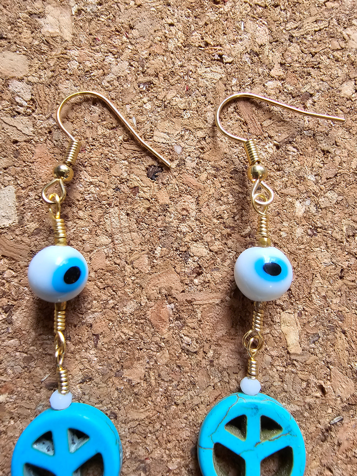 Double Peace Dangle Earrings