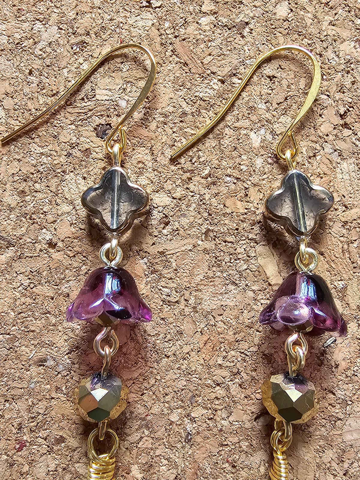 Purple Rain Flower Earrings