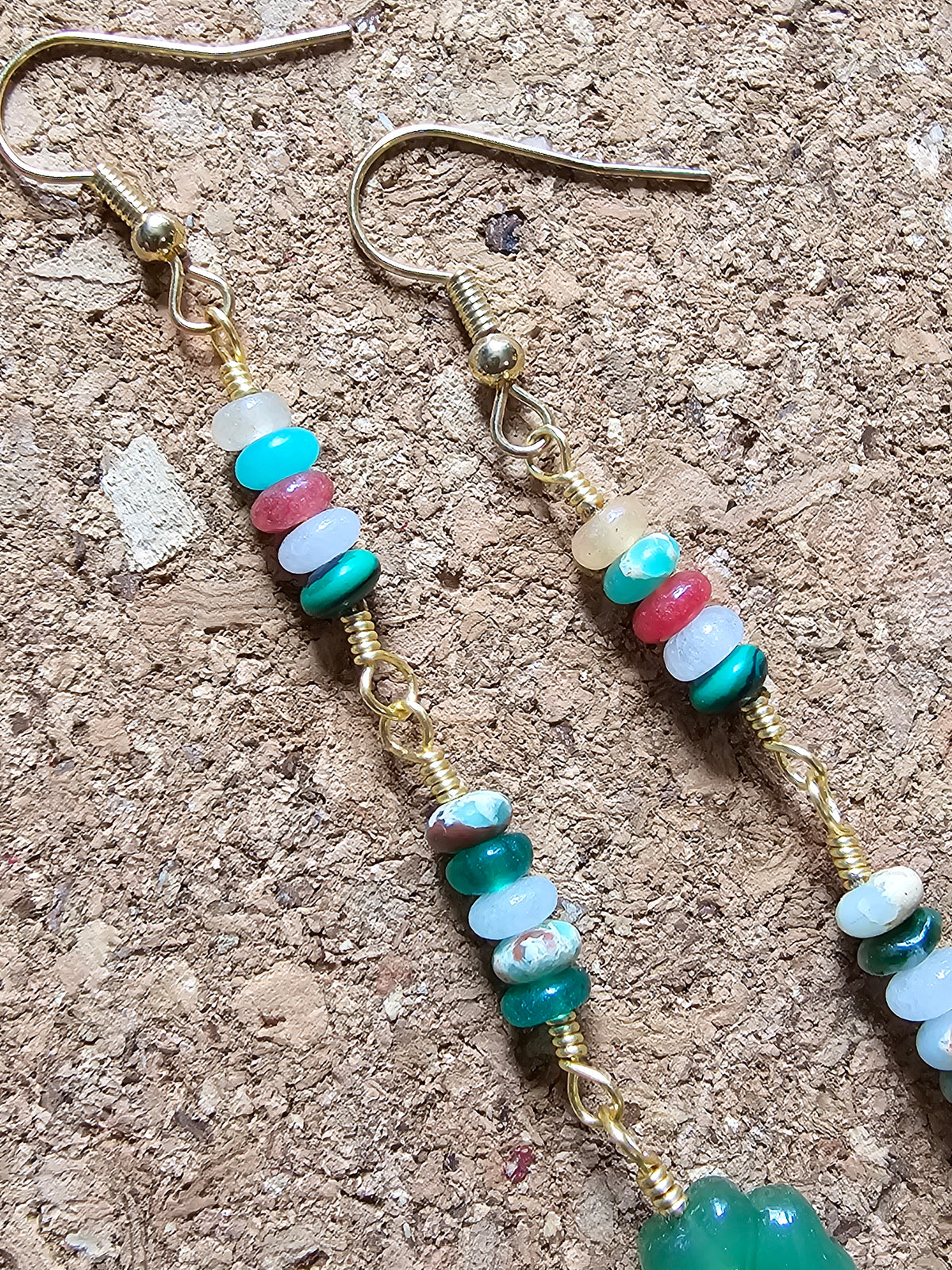Desert Stones Long Dangel Earrings