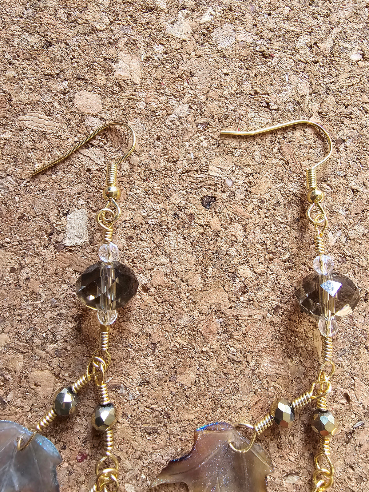 Summer Desert Leaves 7 Inches Long Dangle Earrings
