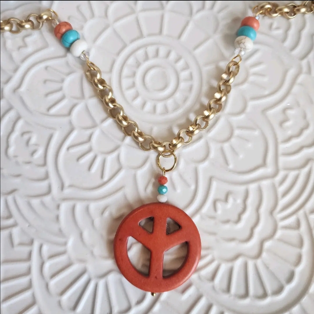 Orange Peace Necklace