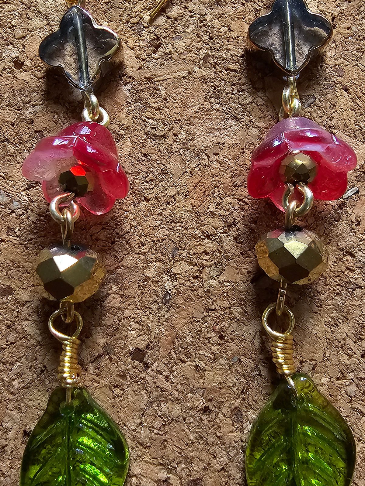 Pink Rain Flower Earrings
