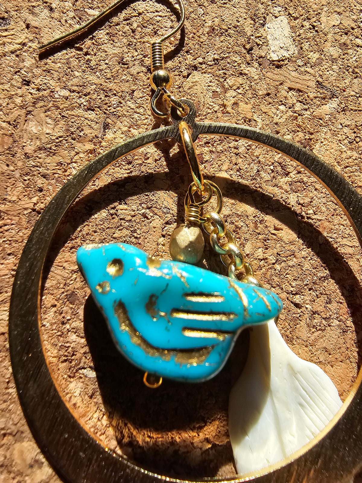Blue Desert Bird Earrings