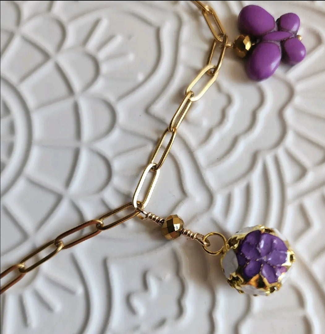 Purple Butterfly Necklace