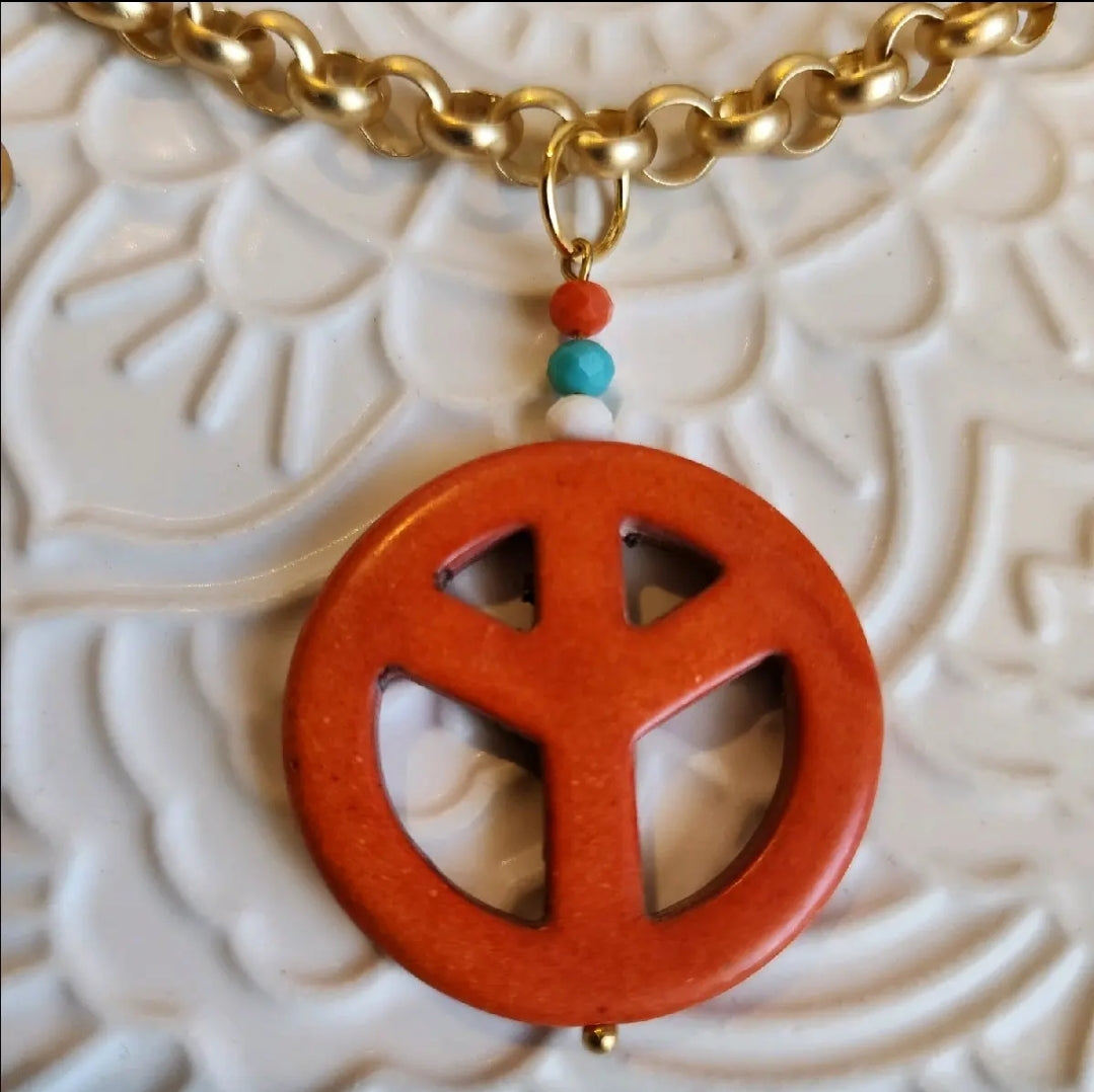 Orange Peace Necklace