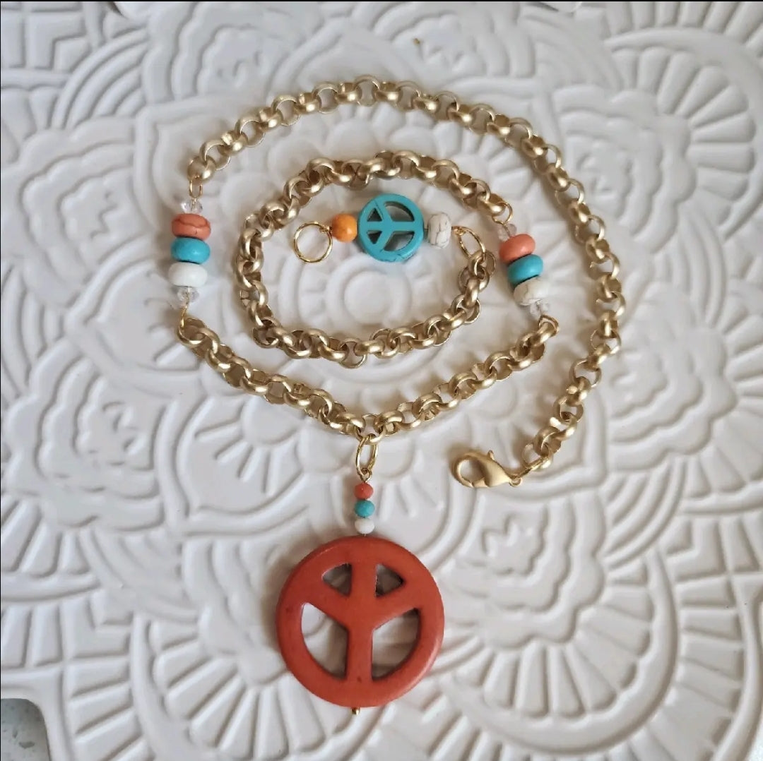 Orange Peace Necklace