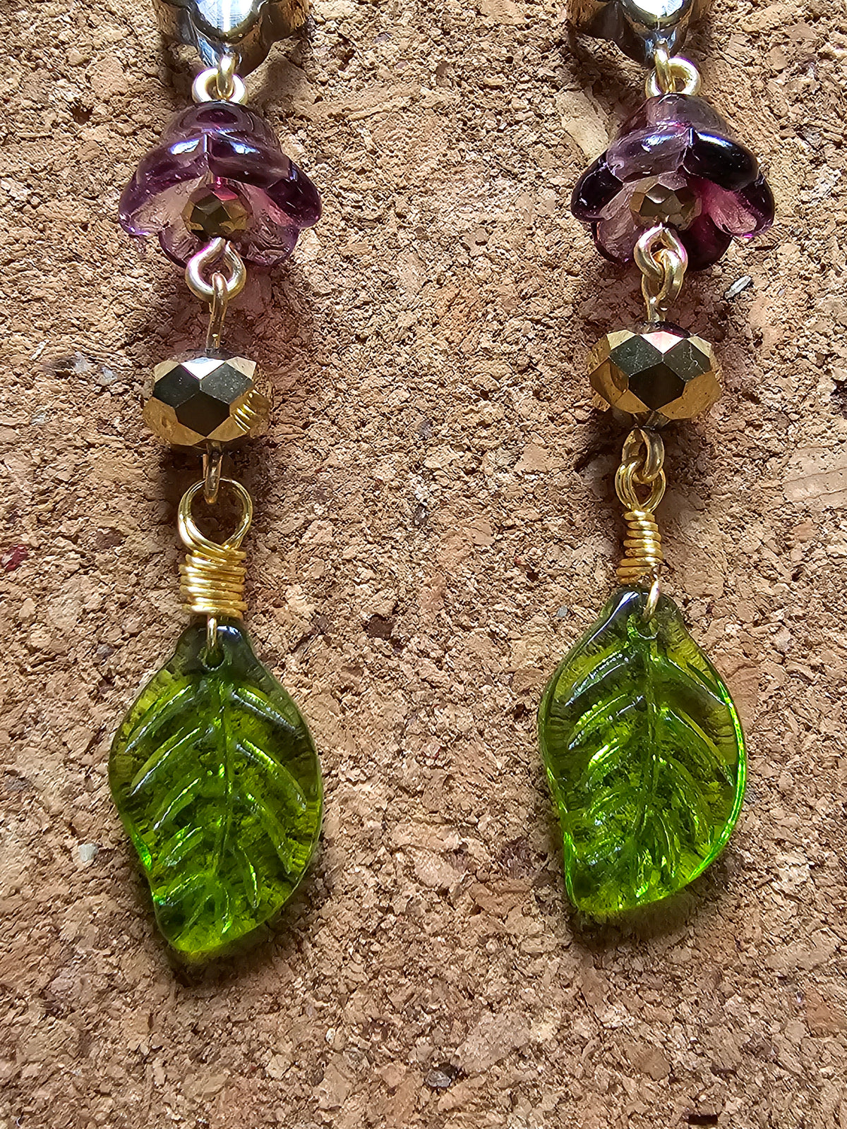 Purple Rain Flower Earrings