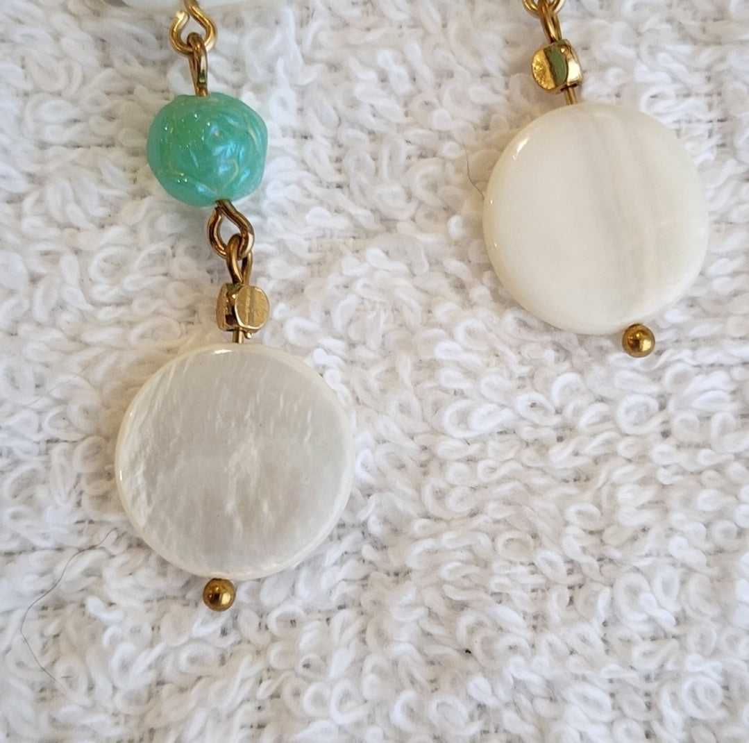 Tiny Shell Bird Earrings