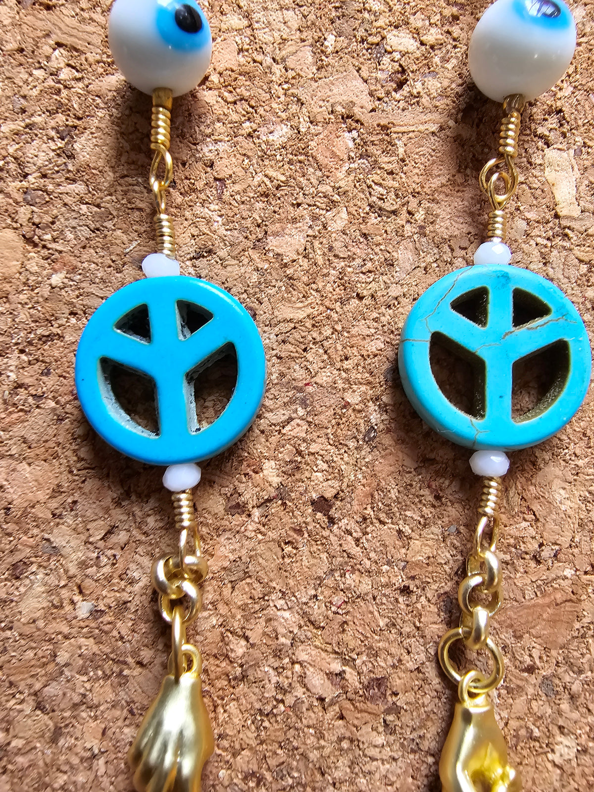 Double Peace Dangle Earrings
