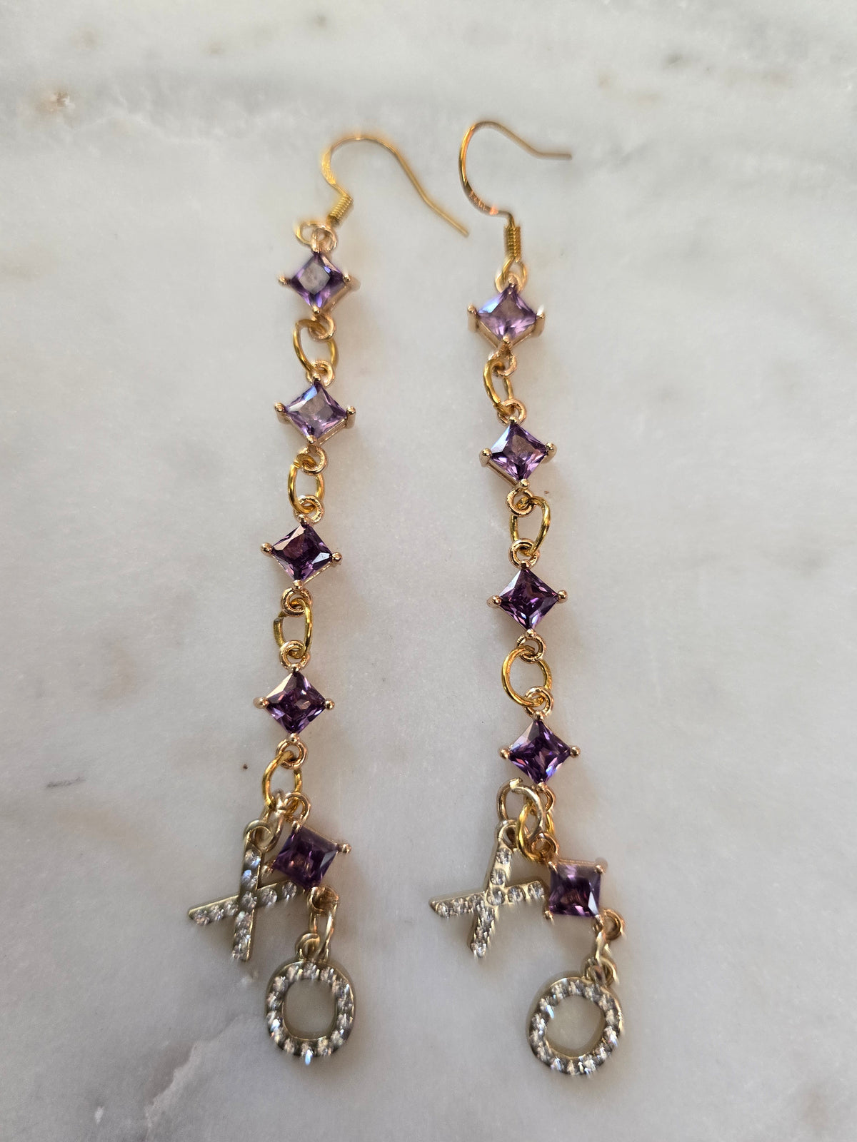 XOXO PURPLE EARRINGS