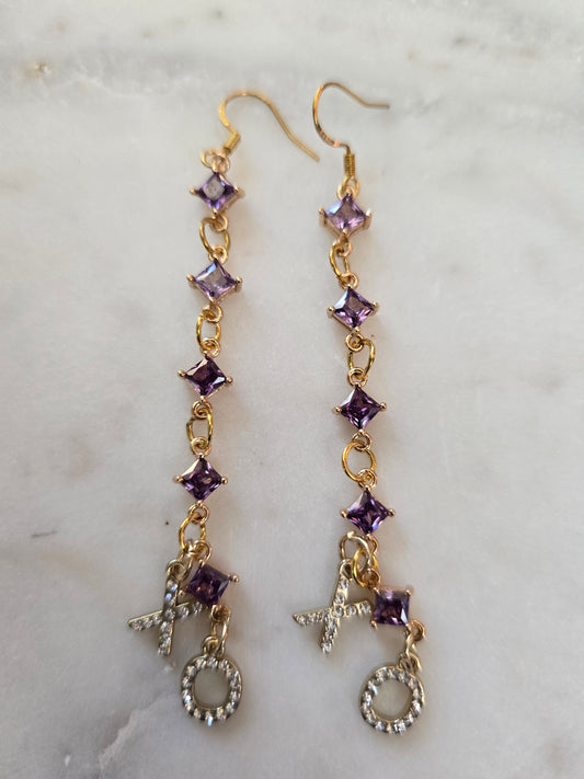 XOXO PURPLE EARRINGS