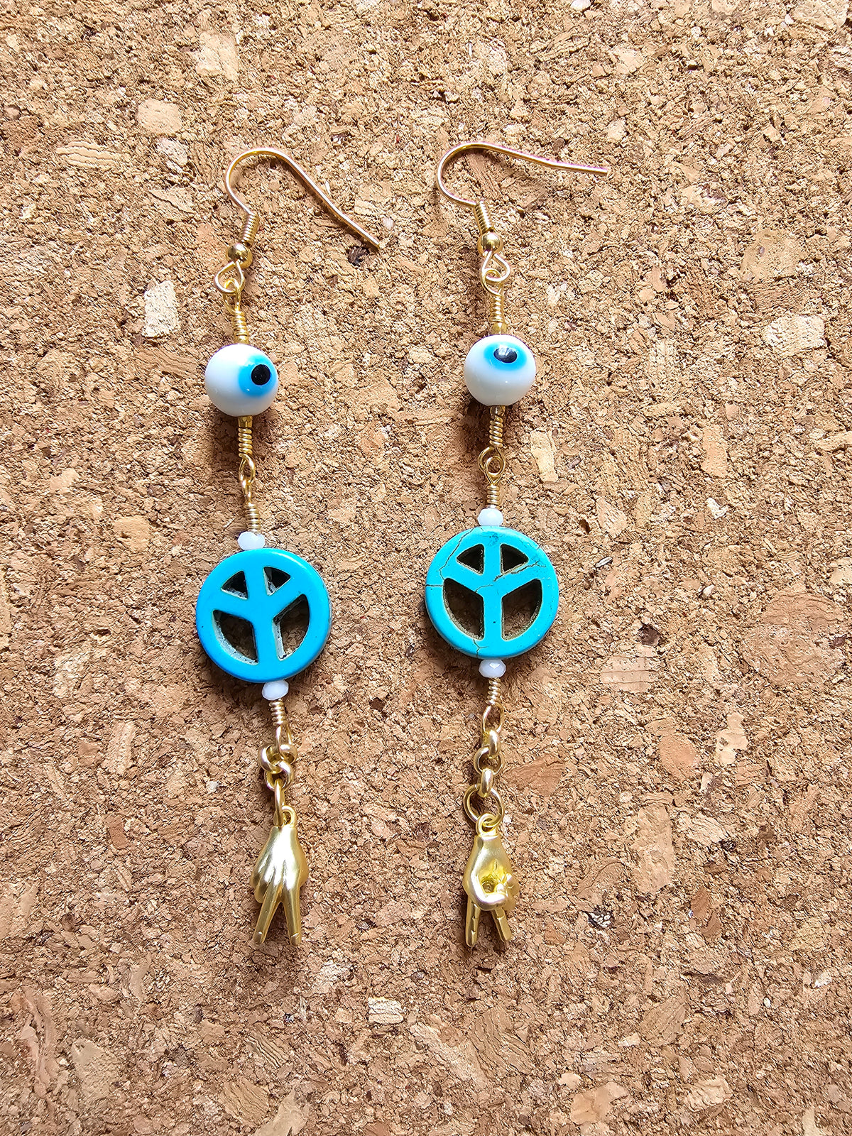 Double Peace Dangle Earrings