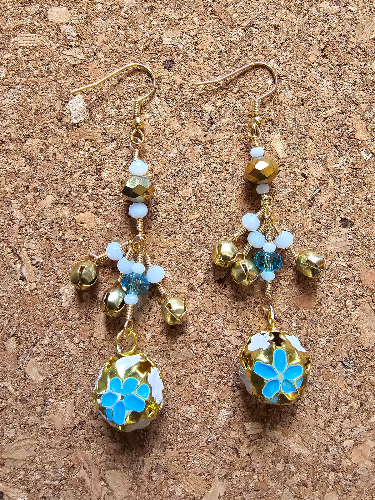 Jingle light Blue Flower Earrings