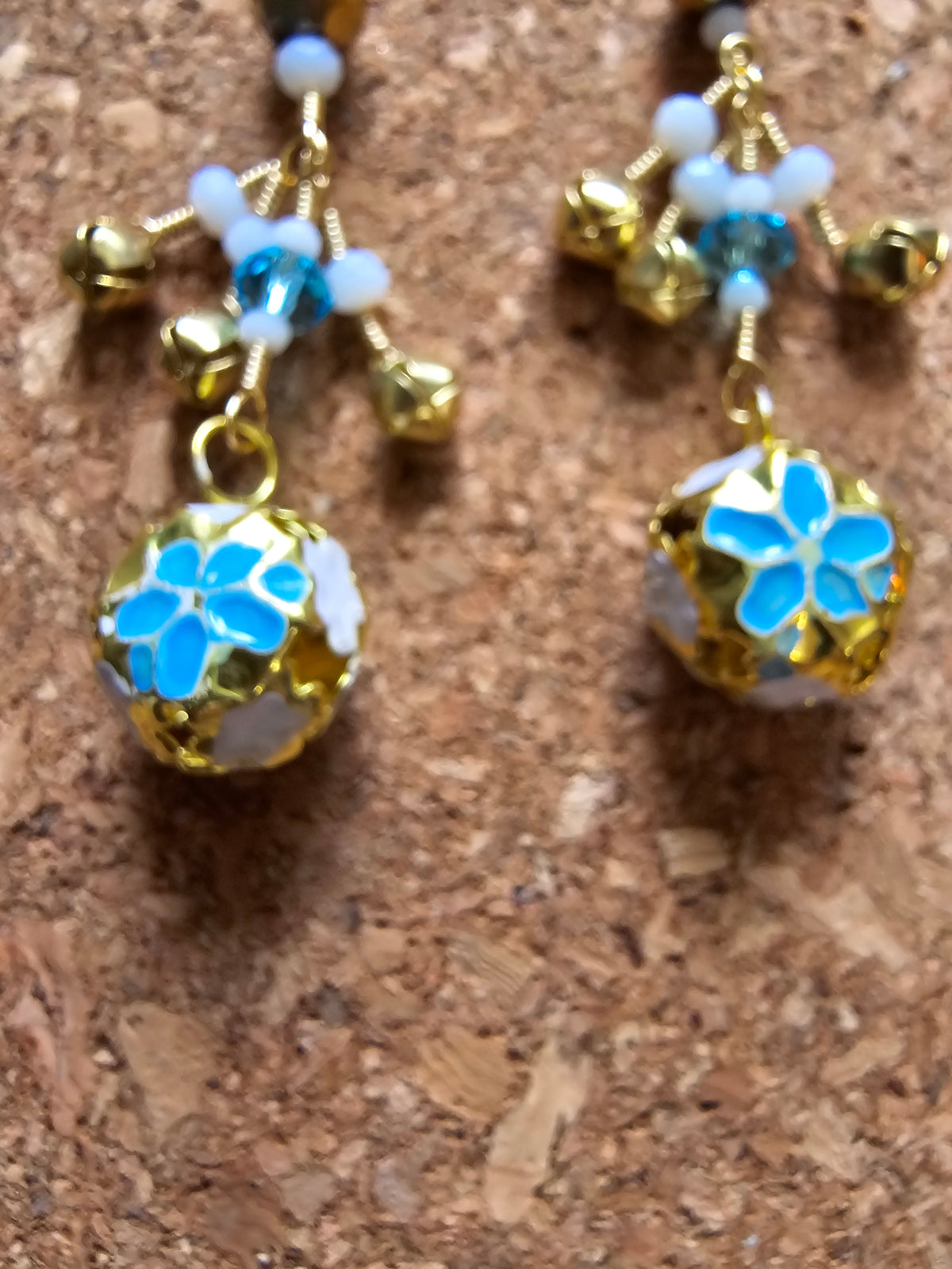 Jingle light Blue Flower Earrings